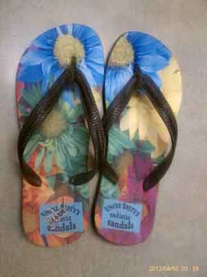 Uncle Salty's Sadistic Sandals made with sublimation printing